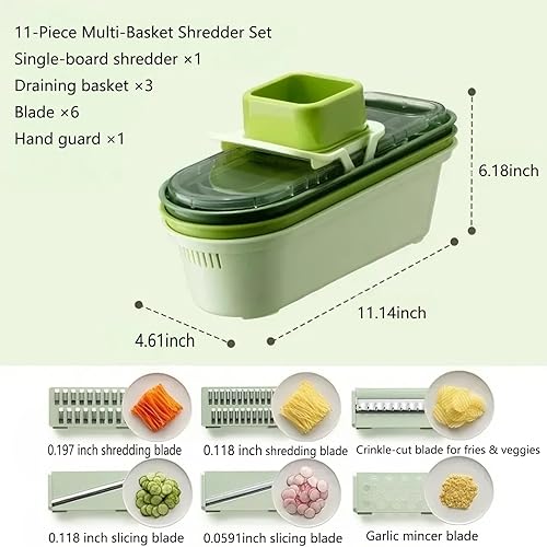 Miniatura 6 de Rallador de caja de acero inoxidable con recipiente, rebanador y triturador de cocina 6 en 1 para queso, verduras, frutas, apto para lavavajillas,