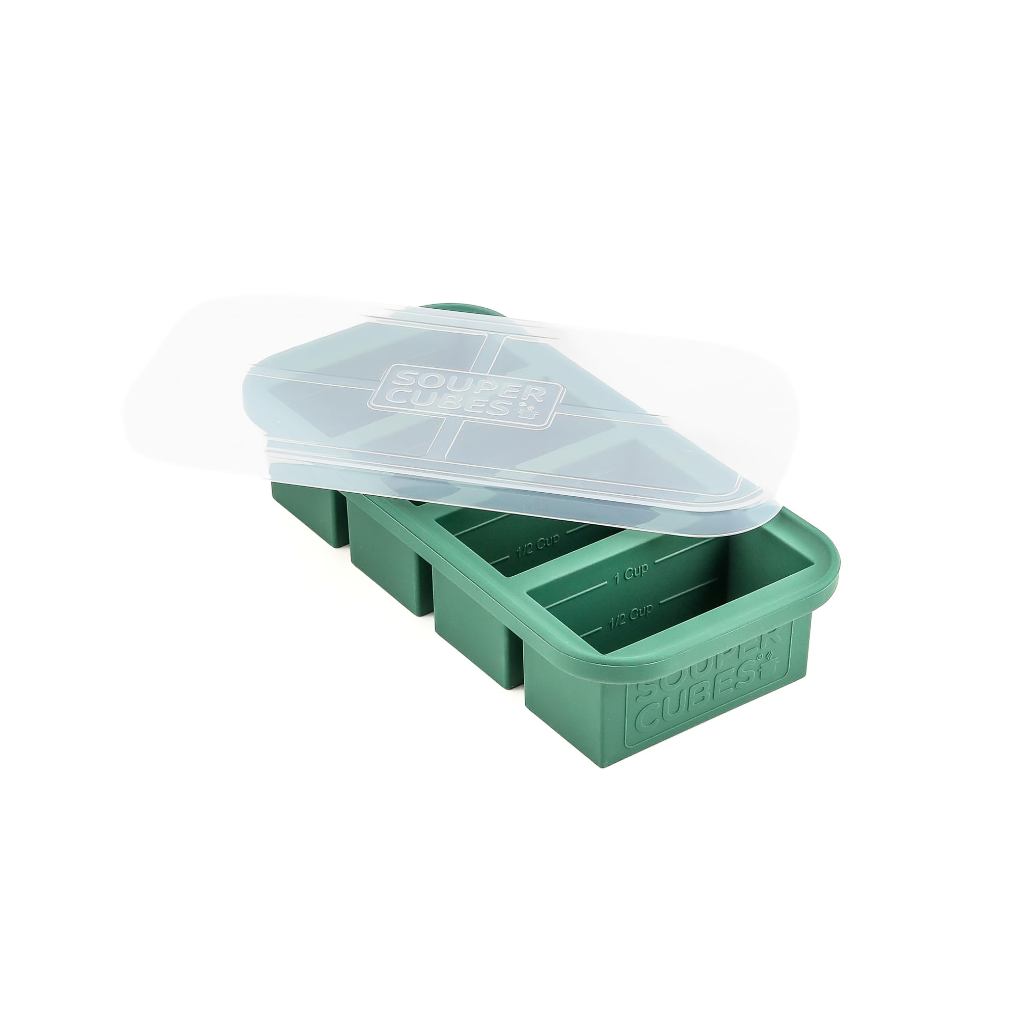 Souper Cubes 1 Cup Silicone Freezer Mold with Lid, Kale, 1-Pack