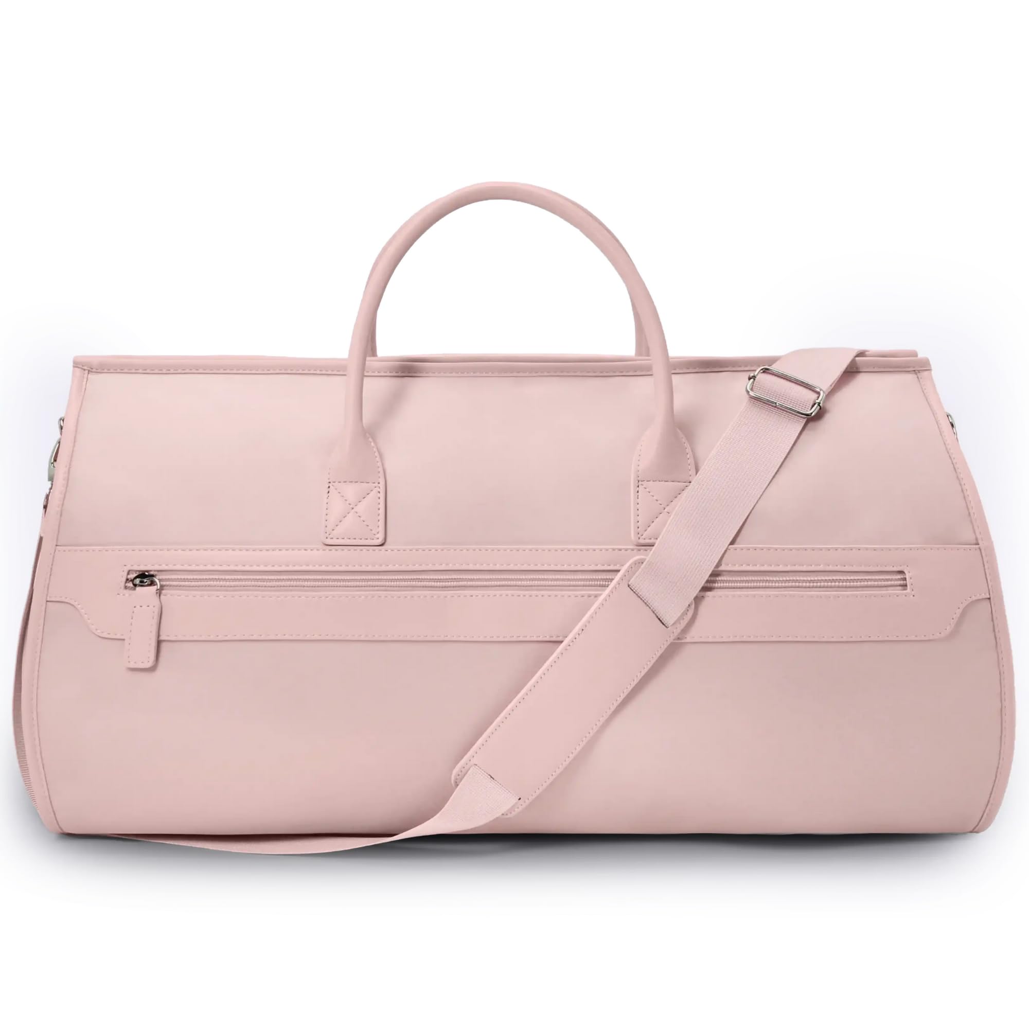 NOBL Travel Fold N Go Duffel Bag, 2-in-1 Convertible Garment Weekender Bag & Suit Carrier, Large Carry On Duffle Bag for Men & Women, Leather