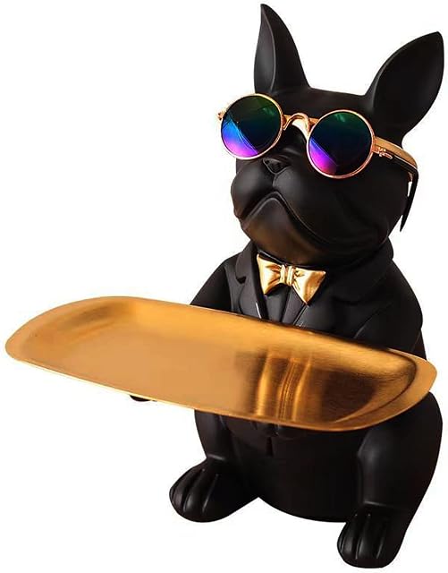 Hopeful Cool Bulldog Figure Sculpture Statue Resin Good storage box for keys, household items etc.