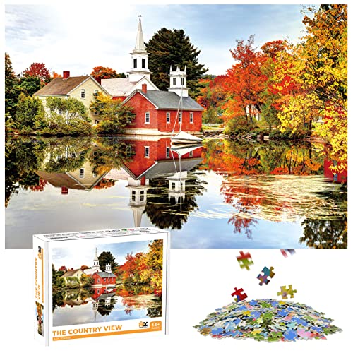 OZMI Jigsaw Puzzles 1000 Pieces for Adults and Kids, Country View Adult Jigsaw Puzzles, Jigsaw Puzzles 1000 Pieces, Game Learning Education Decompression Toys 70 x 50cm (27.56 x 19.69inch)