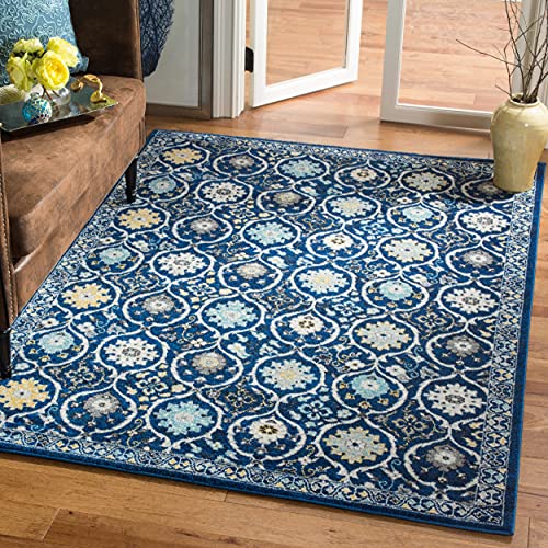 Tapete decorativo SAFAVIEH 3' x 5' Royal/Ivory miniatura 1