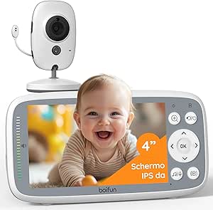 BOIFUN Baby Monitor, Baby Camera, 4 Inch Screen, 2000 mAh Rechargeable Battery, VOX Sound Detection, Temperature and Humidity Detection, Night Vision, Support Lullabies asin的图片