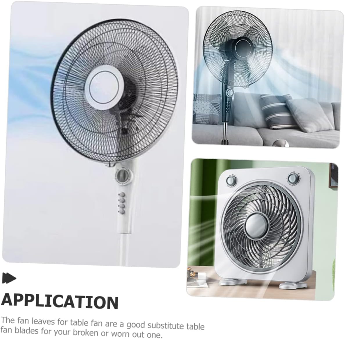 ULTECHNOVO 2pcs Plastic Fan Blades Replacement for Floor Table Wall Fans Five Leaf Design Low Noise High Temperature Resistant for Extended Use