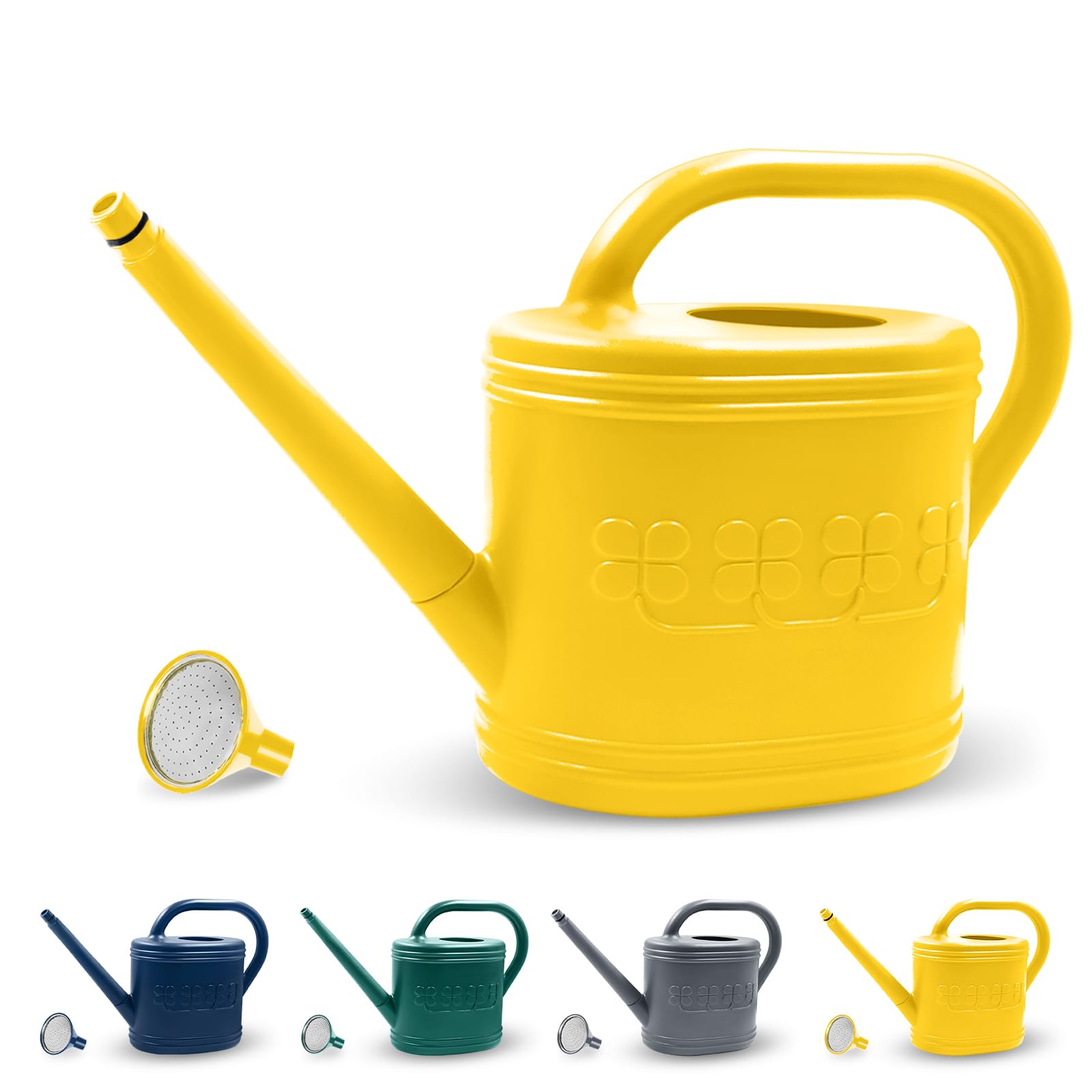 Photo 1 of Watering Can for Indoor & Outdoor Plants, Plant Watering Can with Stainless Steel Shower Head, 1 Gallon Plastic Watering Can for Garden, Flowers, Vegetable, Greenhouse