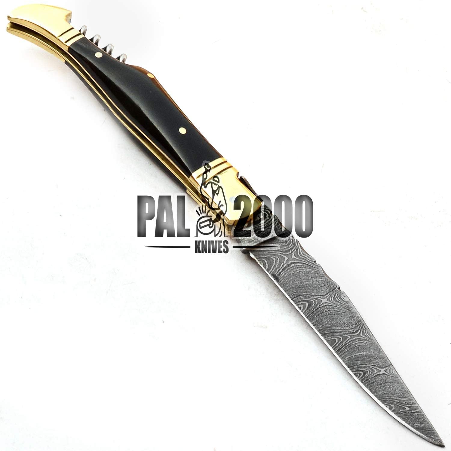 PAL 2000 KNIVES Coltello pieghevole - Coltello tascabile fatto a mano in acciaio di Damasco KNI-9800