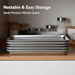 HEMOTON 8Pcs Small Stainless Steel Baking Cookie Sheet, Toaster Oven Pan | Rectangular Metal Cookie Tray for Baking Roasting Serving, Non Toxic & Rust Free Mirror Finish, Dishwasher Safe, 9 x 6 Inch