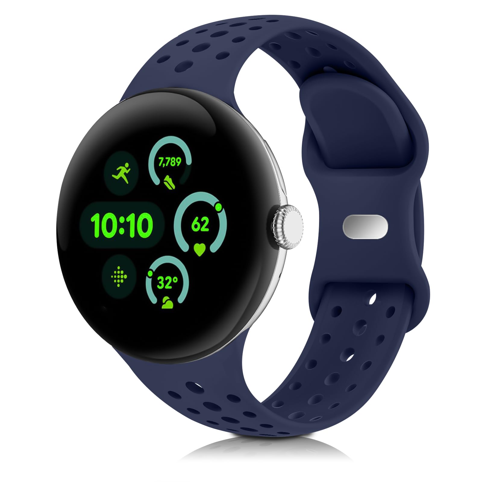 HAYONLIY Sport Bands Compatible with Google Pixel Watch 4/3/2/1, Soft Silicone strap Waterproof Breathable Band for Men Women