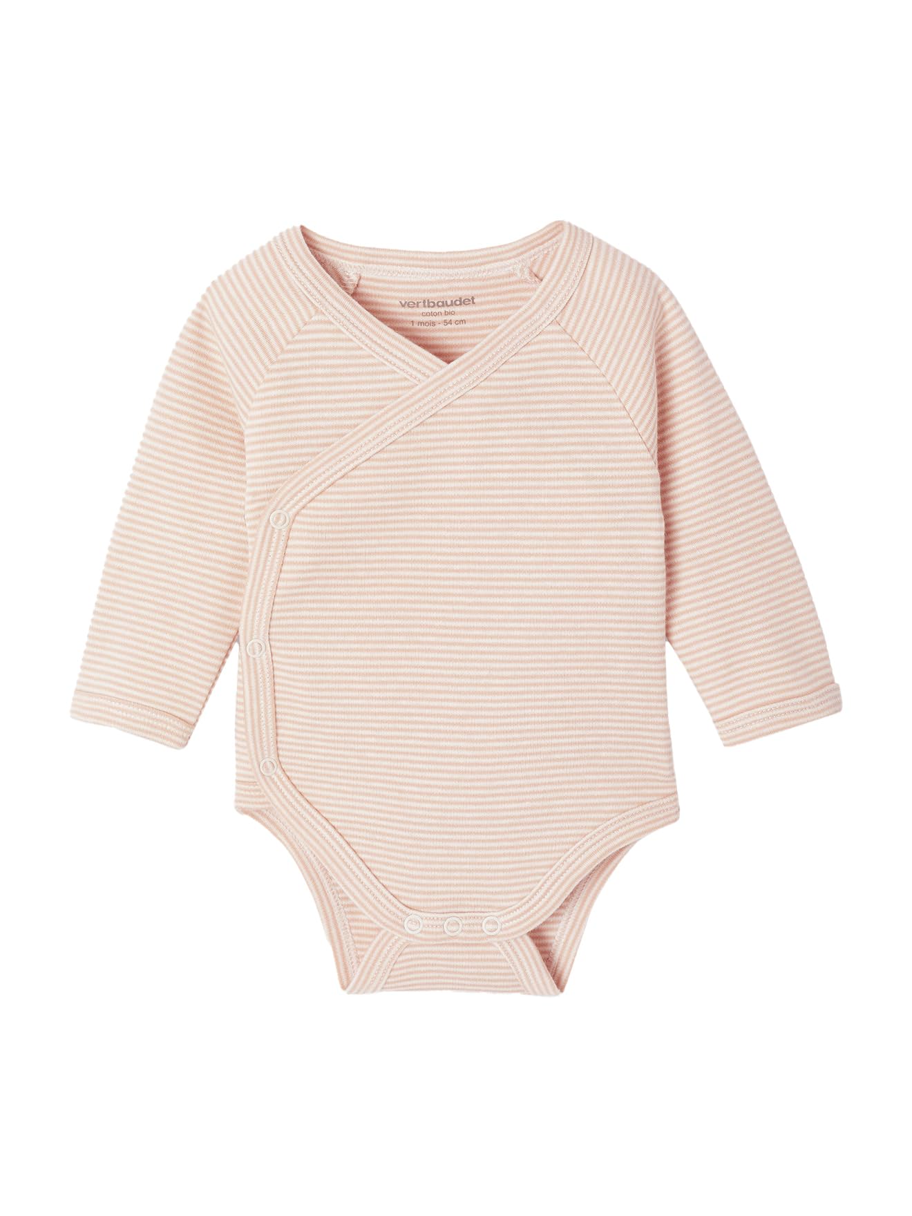 VERTBAUDET Lot de 5 Bodies Ouverture Naissance Coton Bio