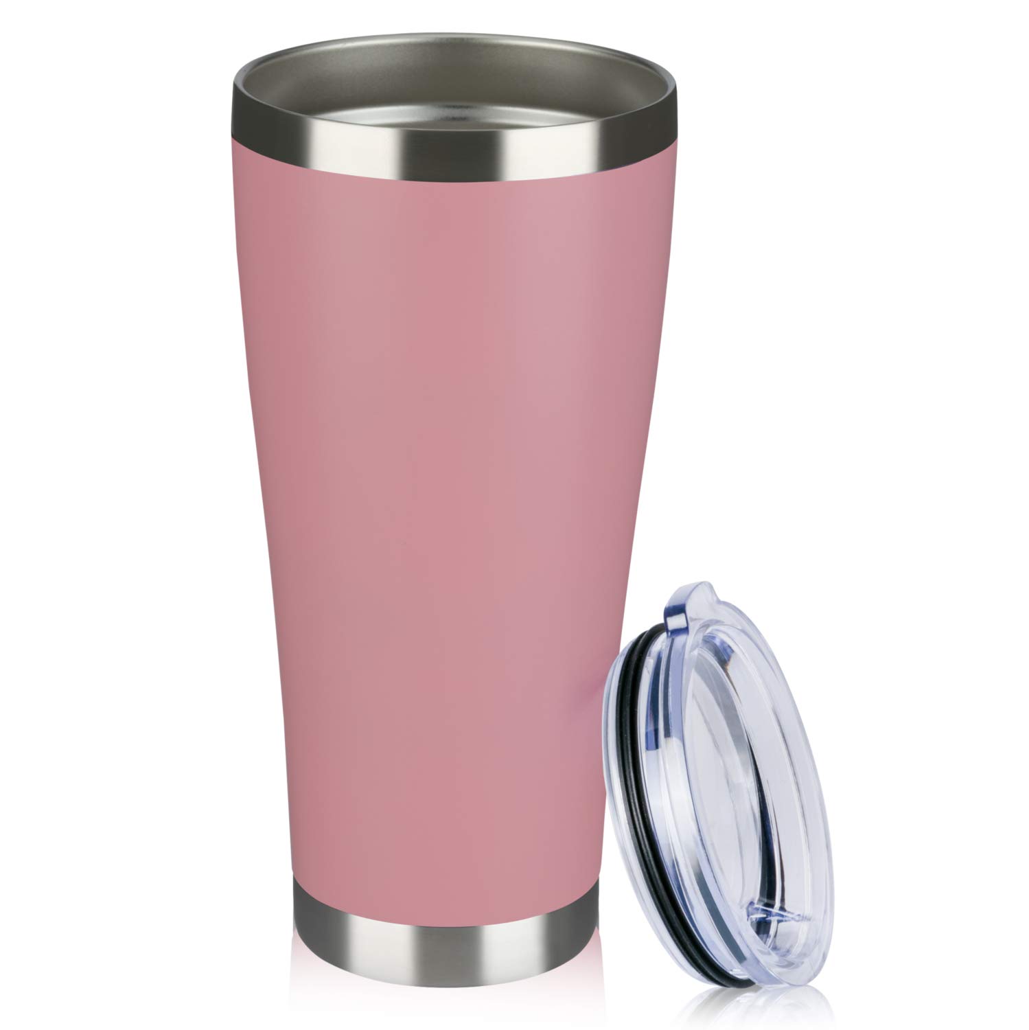 MEWAY 30oz Stainless Steel Tumblers,Vacuum Insulated Cups Double Wall Large Tumbler with Lid,Durable Powder Coated Thermos Coffee Mugs for Ice and Hot Drink (Pink,1)