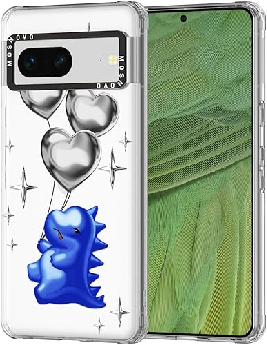MOSNOVO Pixel 7 - Funda para iPhone 7 diseño floral de tulipanes negros y blancos funda protectora de plástico transparente con parachoques de TPU