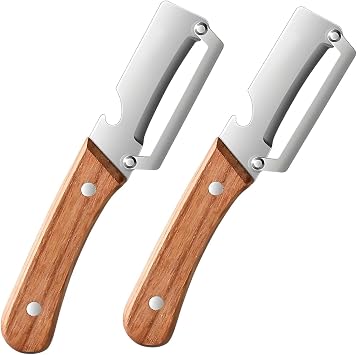 Multifunctional Vegetable Peeler, 2-in-1 Stainless Steel, Wooden Handle
