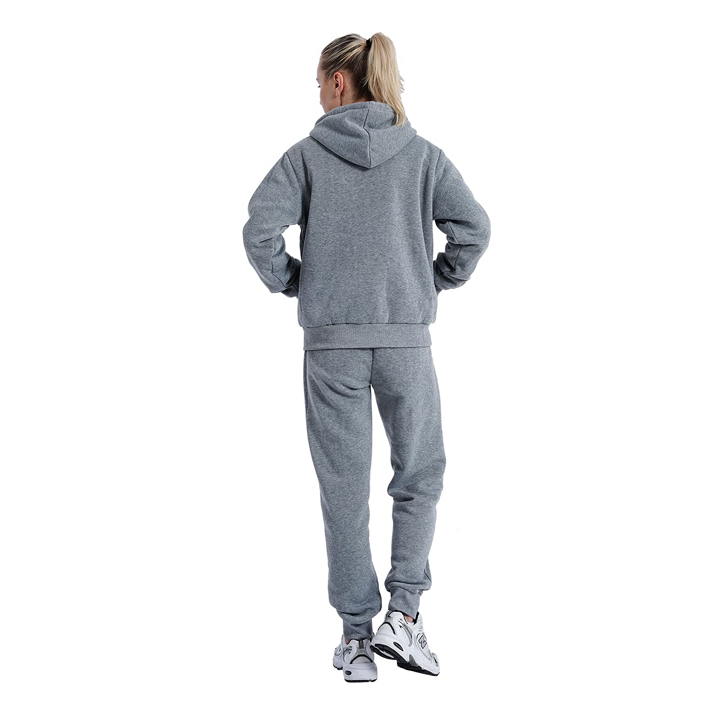 Women's 2-Piece Fleece Sherpa Lined Sweatsuit - Hoodie & Jogger Set For Winter