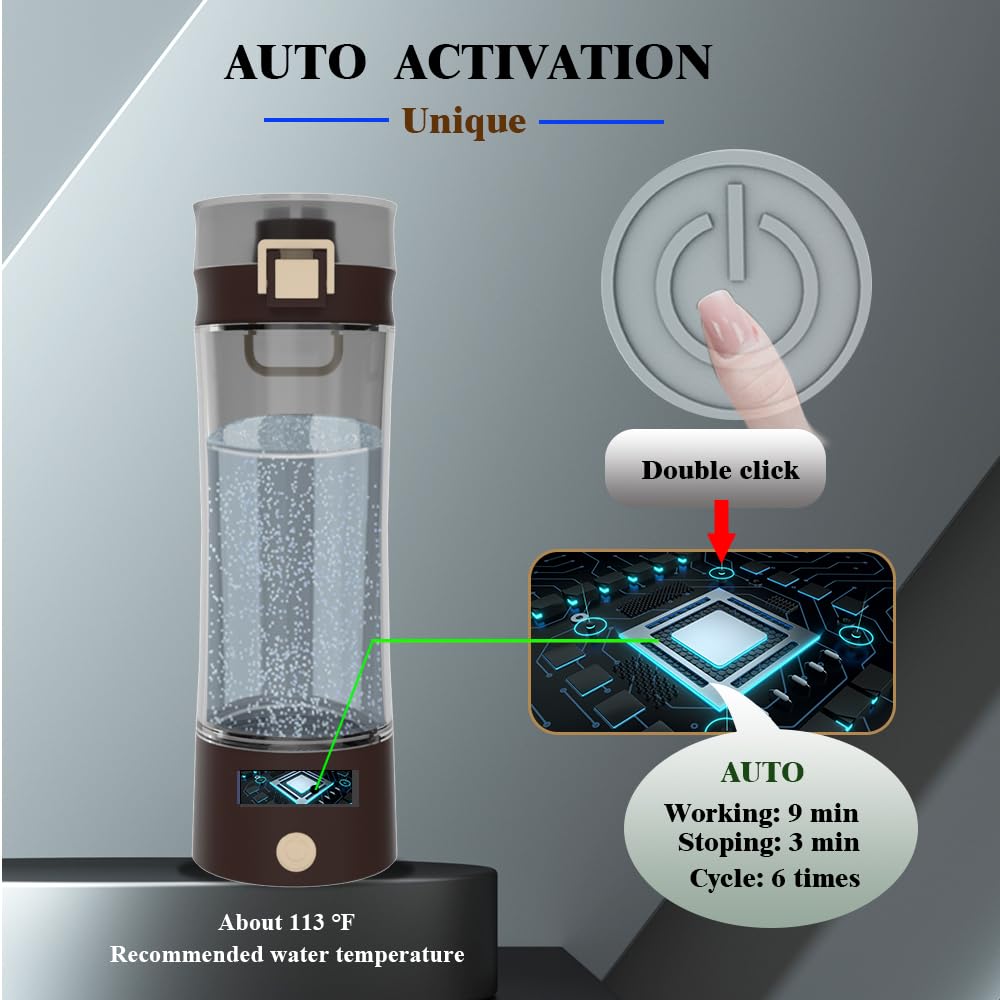 Generatore Di Acqua Idrogeno GOSOIT, Bottiglia Da 1500 Ml Con Tecnologia SPE/PEM – Produce Acqua Ricca Di Idrogeno (800-1200 Ppb) In 4-6 Minuti