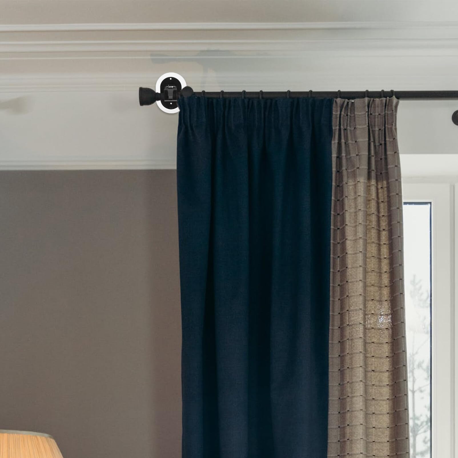Scettar Support De Tringle à Rideaux Sans Percage - Lot De 4 - Rotation 360° - Charge 2kg