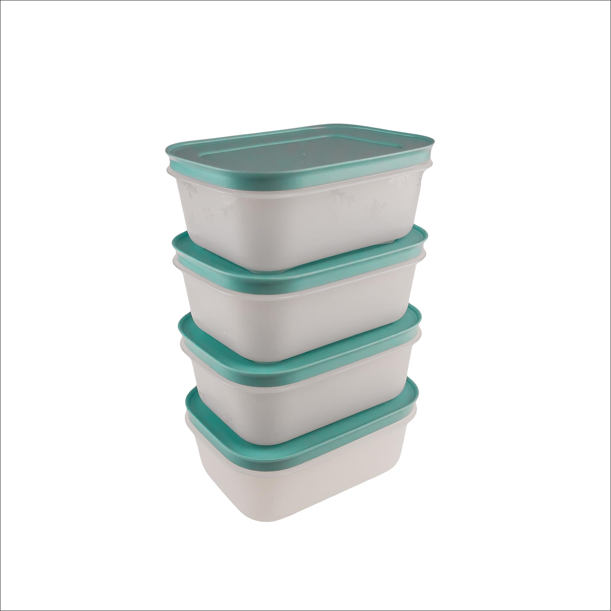 Tupperware Gefrier-Behälter 2x 1,1 Liter – Weiß-blau, Stapelbar, Spülmaschinenfest Bis -45°C