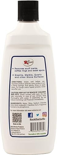 Miniatura 2 de Rock Doctor Granito y cuarzo para eliminar manchas y anillo, tratamiento de manchas para café, agua y marcas de rozaduras, manchas de agua, anillos.