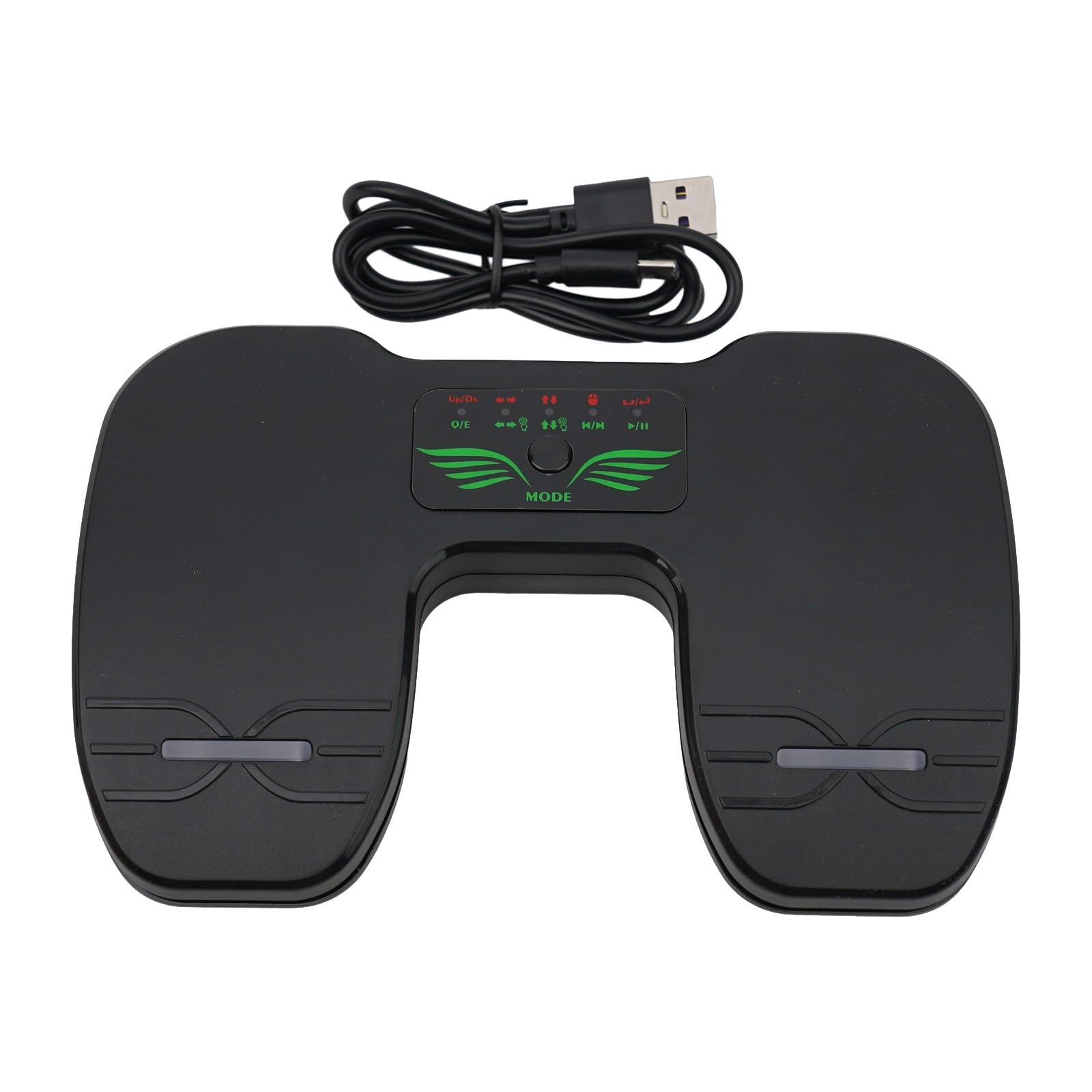 Pédale de rotation de page sans fil avec double commande silencieuse et connectivité USB/Bluetooth pour tablettes et smartphones Noir