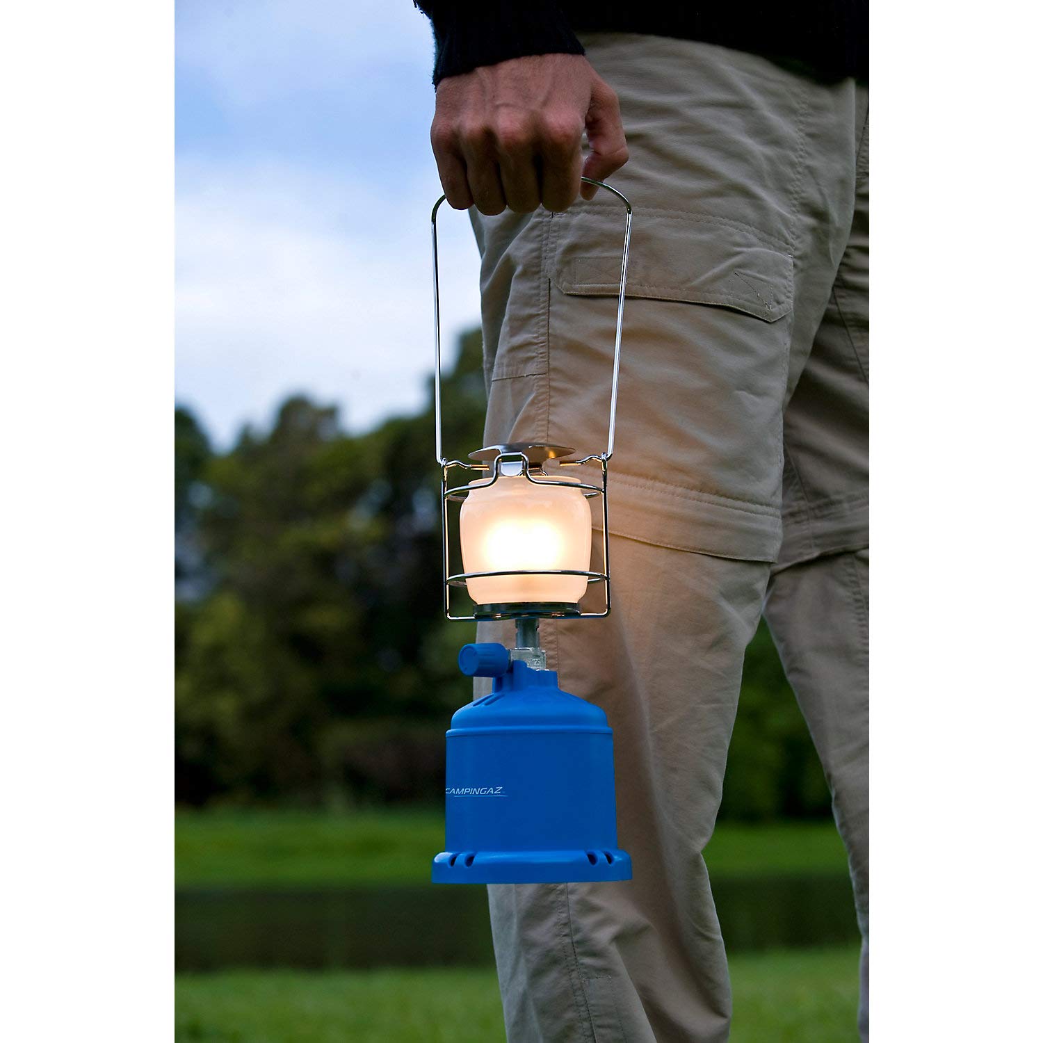 Campingaz Gaslampe 206 L - Blau - Metall - Gebürstet - Feuerzeuglampe
