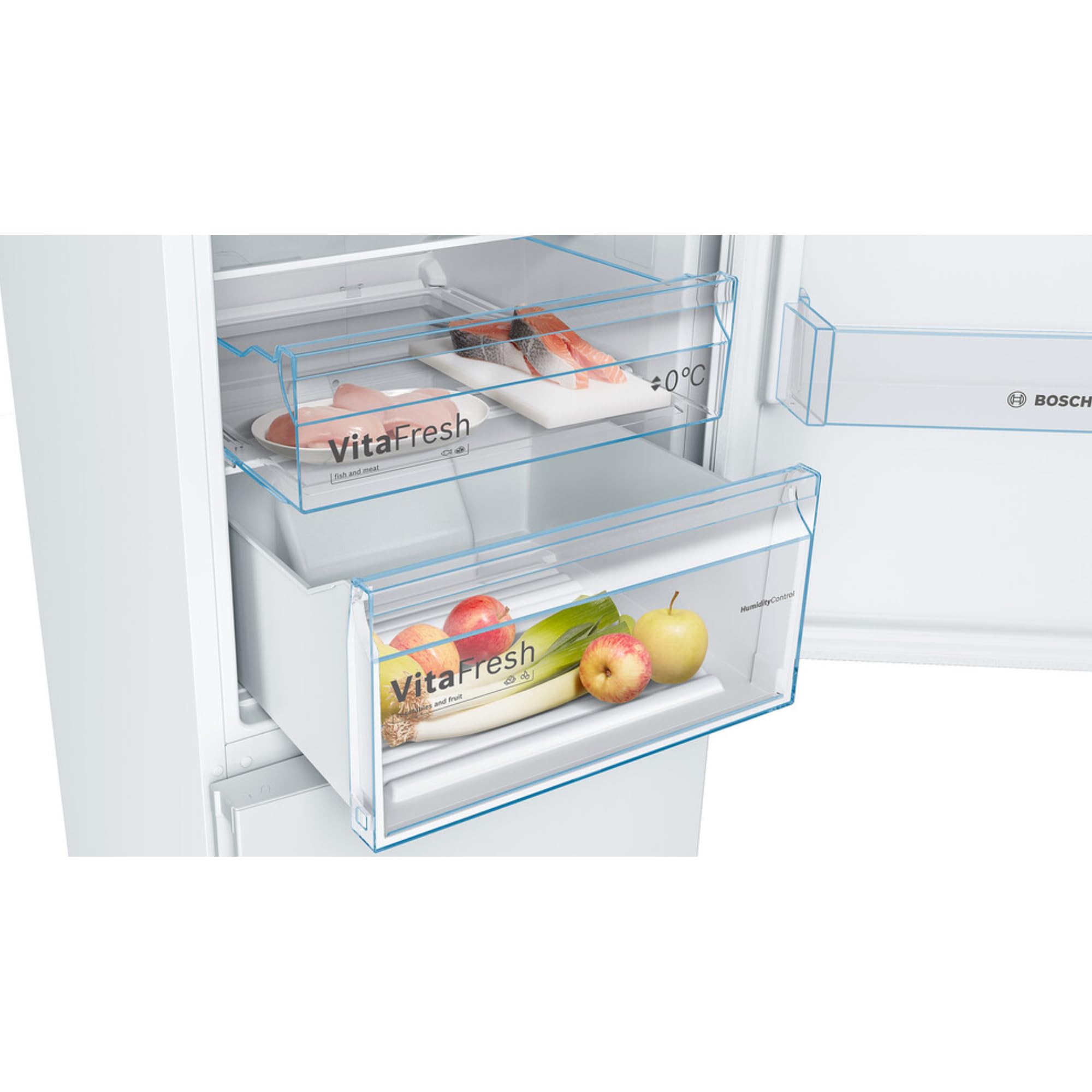 Bosch - Frigorífico Combinado, Libre Instalación, Serie 4, 60 cm de ancho, Total NoFrost, Blanco, KGN362WED