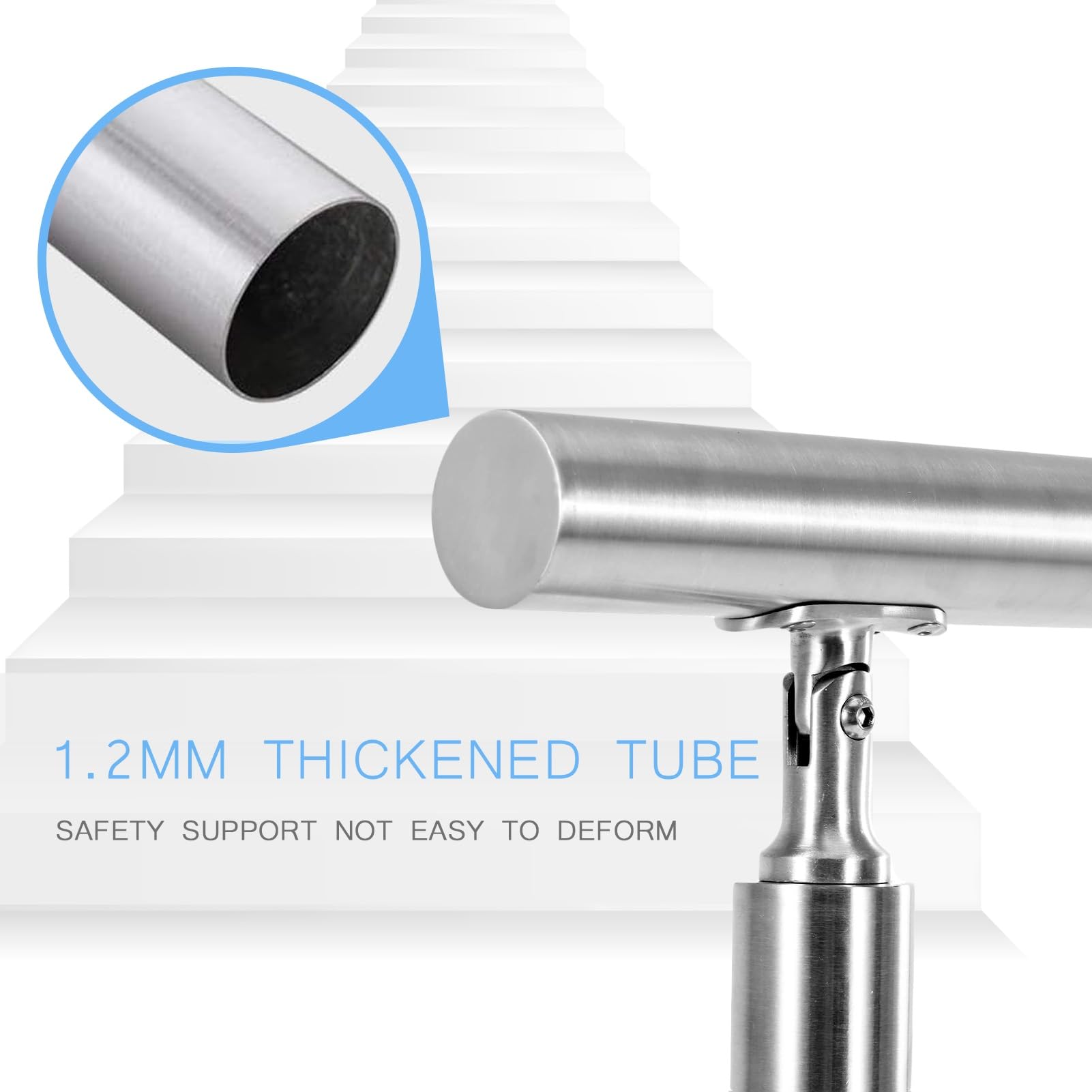 Amazon.co.jp: 304 ステンレス鋼の手すり、取り付けキット付き、調節