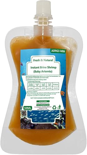 Jadingfarm Instant Baby Brine Shrimp Fish Food, Ready to Use for Betta, Fry, Coral, Reef, Freshwater and Saltwater Fish