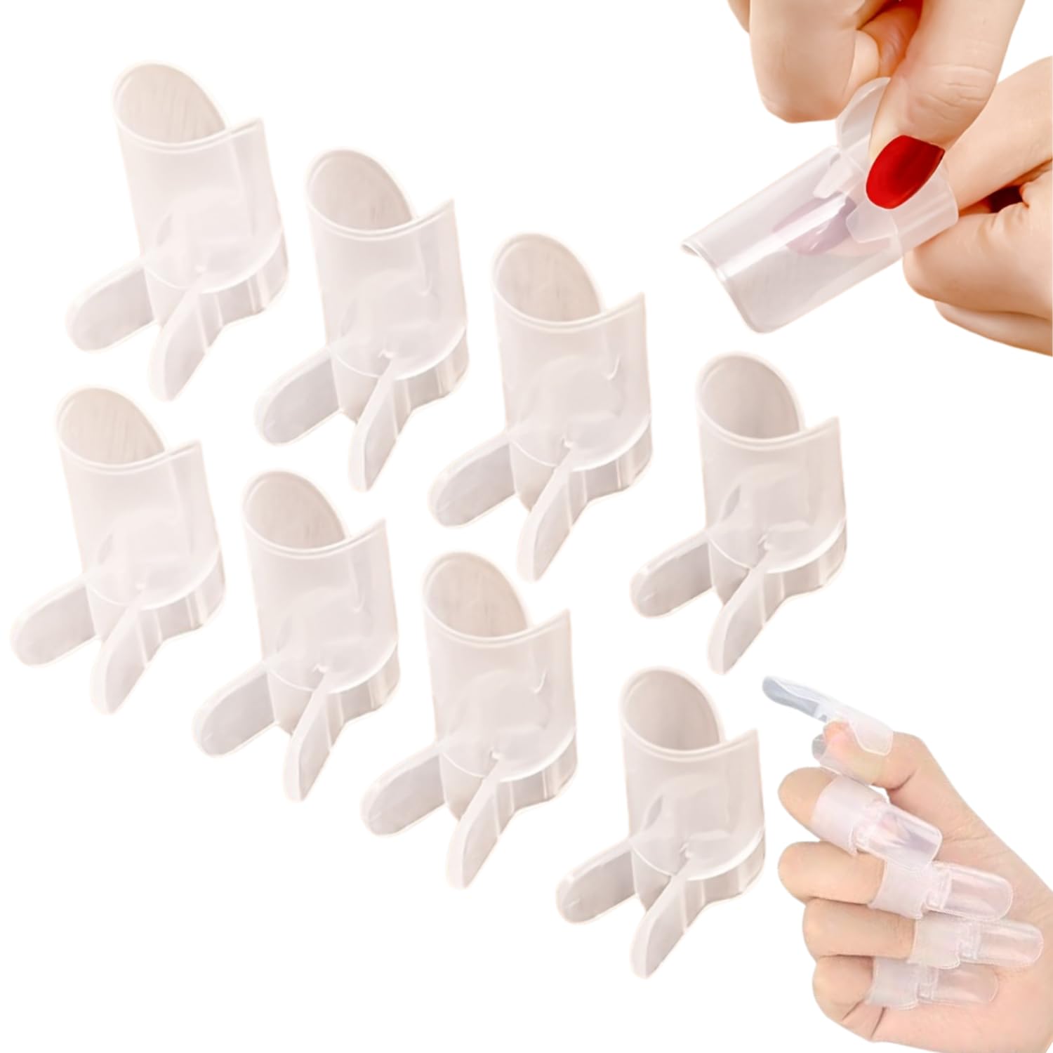 BWOGUE 10Pcs Transparent Protective Covers for Manicure, Nail Protector for Finger in Kitchen, Designed to Shield Nails During Polishing, Including Nail Tips Protectors and Additions for Nail Art-image-26