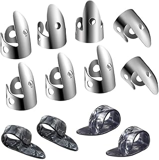 8 Finger Picks and 4 Thumb Picks Alloy Finger Picks Adjustable for Guitar Banjos Ukulele and Other Instruments Lock Picks Sets Professional Southord