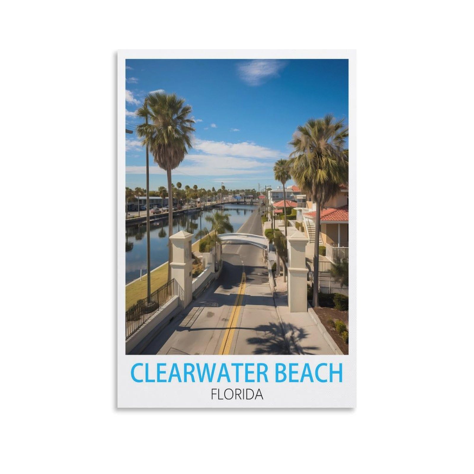 Metal Tin Sign Clearwater Beach Florida Garden & Kitchen Poster, Inspirational Sign Home Wall Art Decor for Home Kitchen Bar Club Decoration 15x30cm