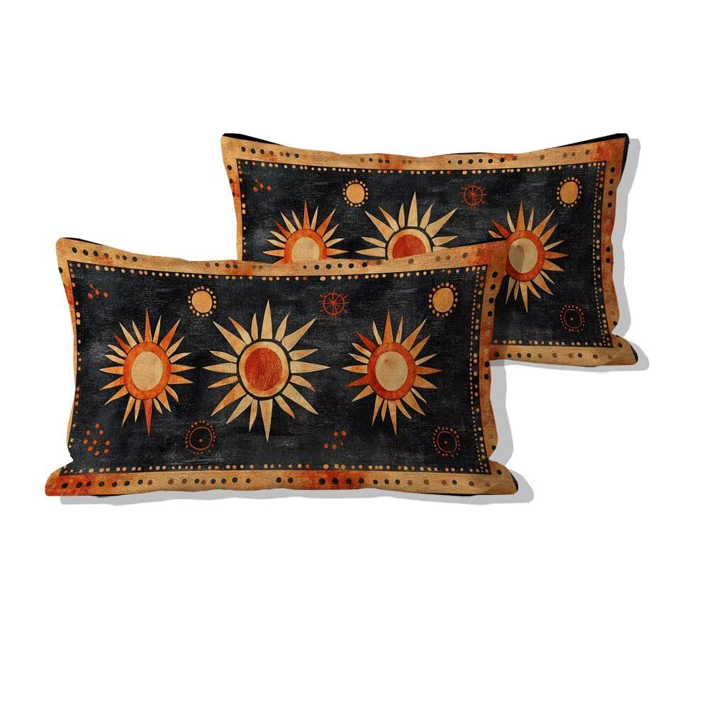 Housses de coussin 50x90cm velours orange lot de 2 taies décoratives