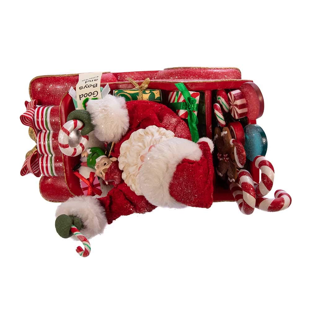 Kurt S. Adler Kurt Adler Fabriché Voiture de Bonbons musicaux Motif Père Noël, Multicolore 8,5 cm