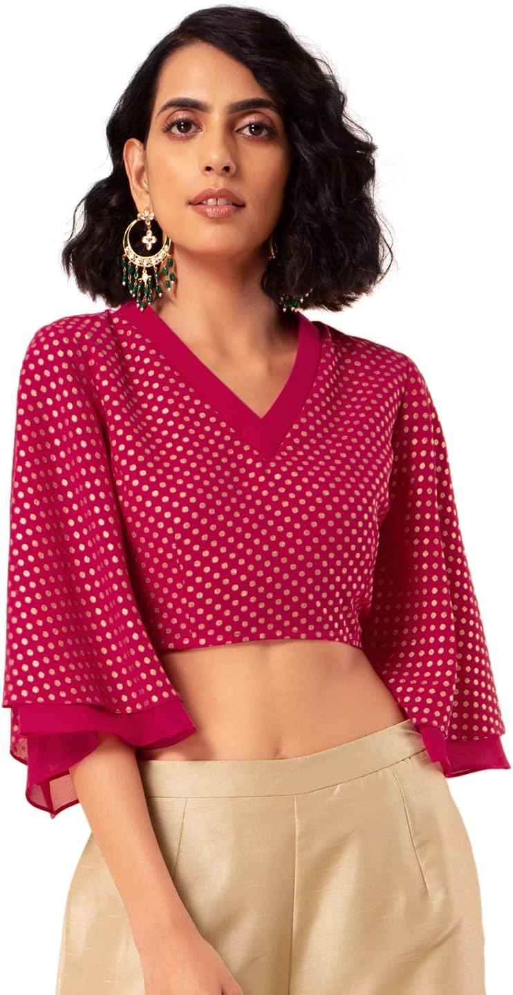 IndyaWomen Georgette Bell Sleeve Blouse