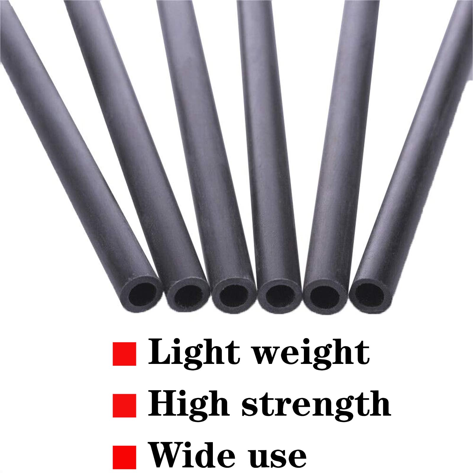 Rura z włókna węglowego, Rurki z włókna węglowego 3K w rolce, 2 szt. Do zestawów RC i kamer Wiele rozmiarów 500 mm(11x9x500mm)