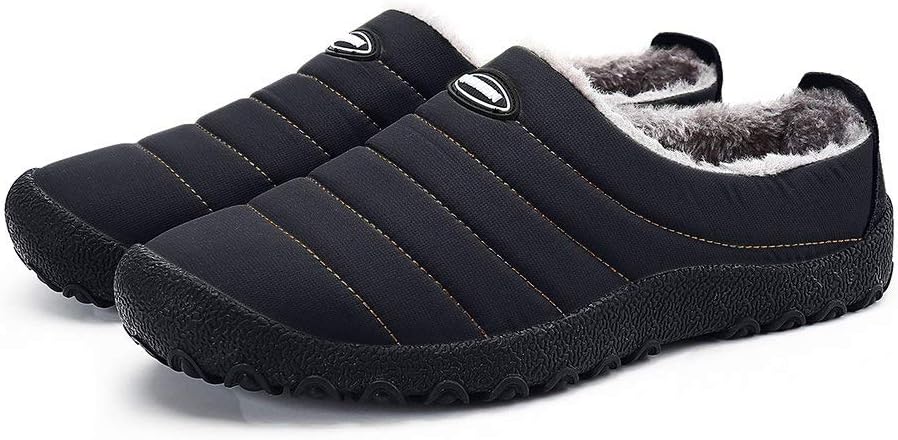 ASLISA Romen Mens Womens Comfort Winter Indoor Outdoor Slippers with Anti-Slip Rubber Sole Fuzzy Plush Lining Slip On House Shoes