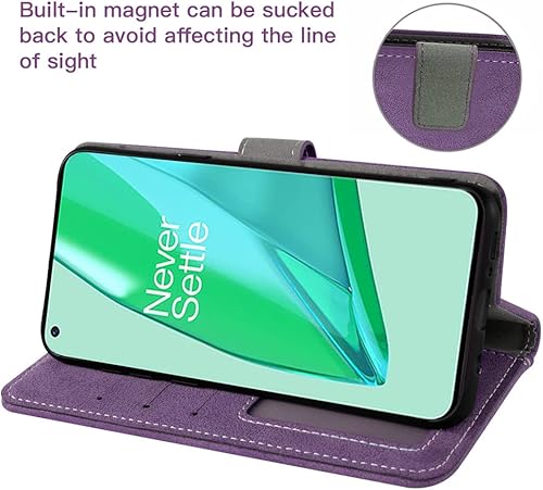 Miniatura 10 de Asuwish Funda compatible con OnePlus 9 Pro One Plus 9Pro 5G y protector de pantalla de vidrio templado, funda con tapa para tarjetero, funda para