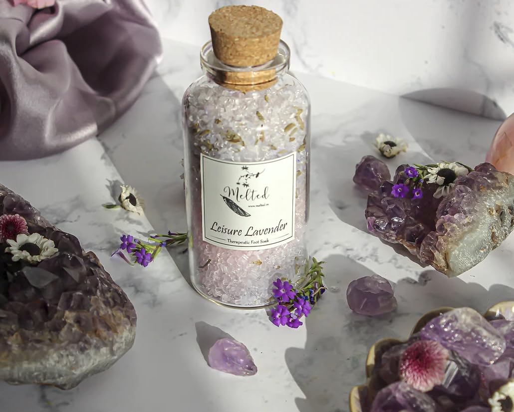 Leisure Lavender Bath Salt & Foot Soak, Pack of 1 | Lavender | Pure Epsome Salt | Melted: Love and Light-image-32