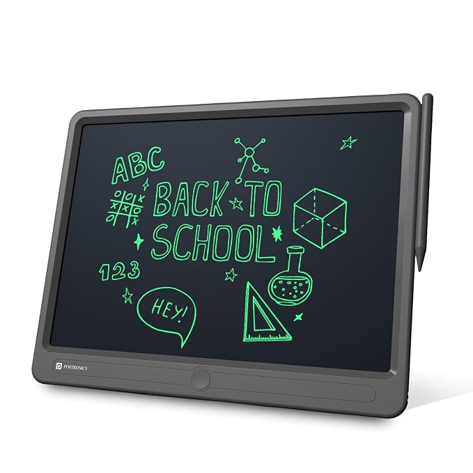 Portronics Ruffpad 15 Re-Writable LCD Screen 38.1cm (15-inch) Writing Pad for Drawing, Playing, Handwriting Gifts for Kids & Adults