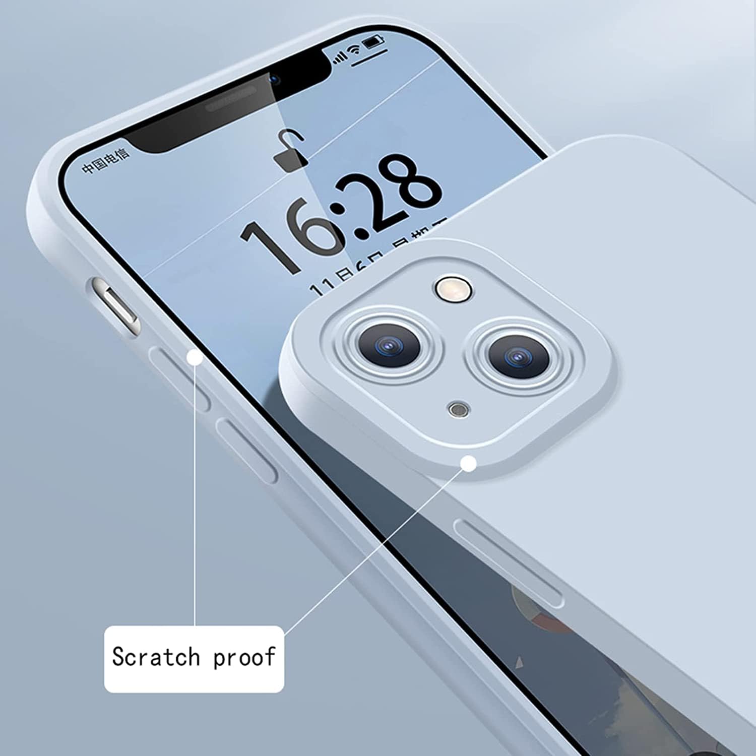 Funda de silicona, silicona líquida delgada de tacto suave y sedoso, funda protectora de goma antiarañazos de cuerpo completo, para iPhone 14/14 Pro/14 Plus/14Pro Max (Color: gris, tamaño: 14