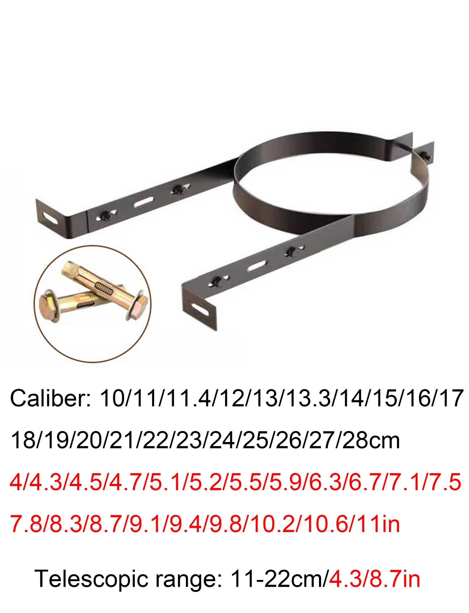 Soporte de Chimenea para Techo, Soporte Ajustable de Acero Inoxidable para Chimenea - Abrazadera para conducto de Humos y Colgador de Tubo de Estufa para cabañas de Madera, Salas de calderas