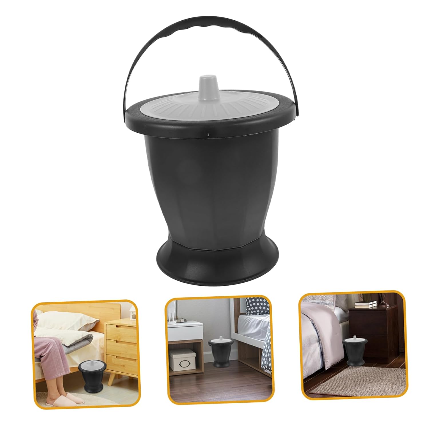 Vaguelly Portable Adult Urinal Pot with Lid Chamber Pot for Elderly Children and Pregnant Women Lightweight Plastic Easy to Clean Suitable for Home and Bedroom