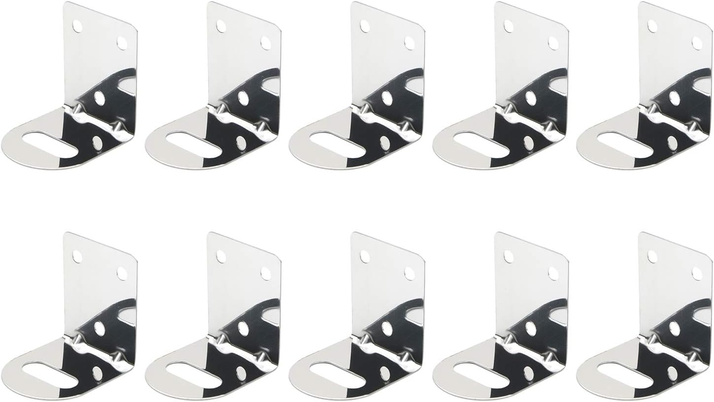 L-Shaped 2.2 x 2.1 x 1.73 inch Stainless Steel Faucet Hanger Hanging Wall Mounting Bracket for 1/4BSP Faucet Tap (Silver Tone) (Pack of 10)
