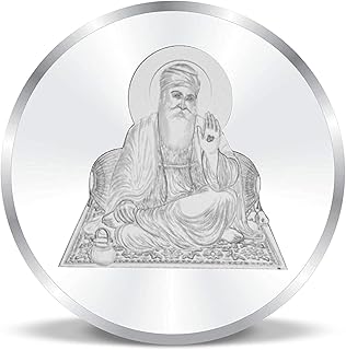 Sikh Religious Silver Coin Of Guru Nanak Dev/ Sikh Religious Pure Silver Coin For Home Office And Gift Use (10 Gram)