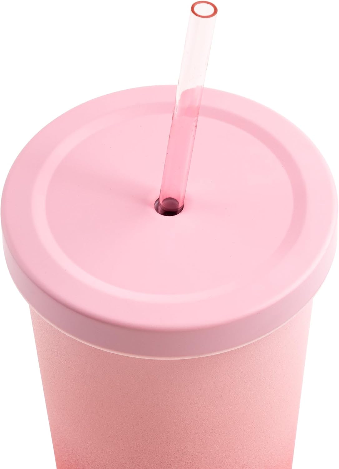 Manna Chilly Double-wall Vacuum Insulated Stainless Steel Tumbler with Splash-proof Lid and Reusable Tritan Straw - 24 Oz - Red Ombre - Image 3