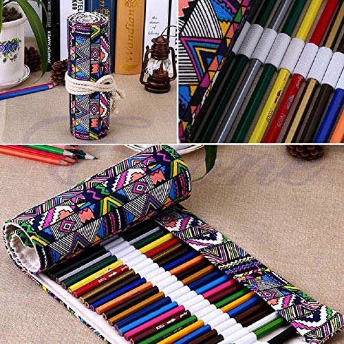 Desi Rang Canvas Cloth Roll Up Pencil Pouch