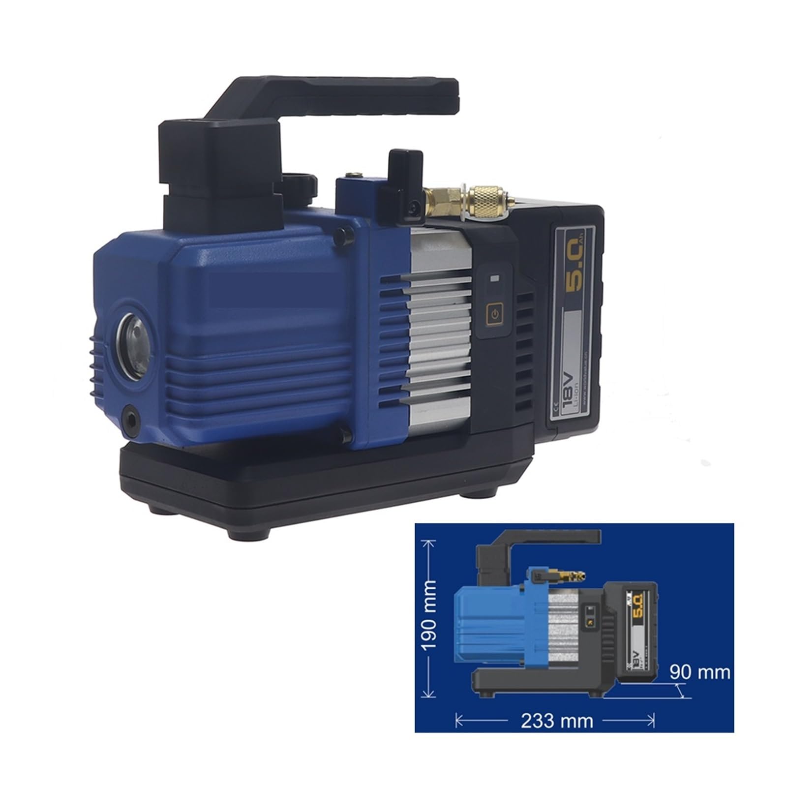 Set pompa a vuoto, Pompa for vuoto a batteria al litio Silenziosa piccola VRP-2DLi VRP-2SLI Ricarica mini pompa for vuoto senza spazzole CC a doppio stadio da 1 litro per HVAC Aria condizionata Refrig
