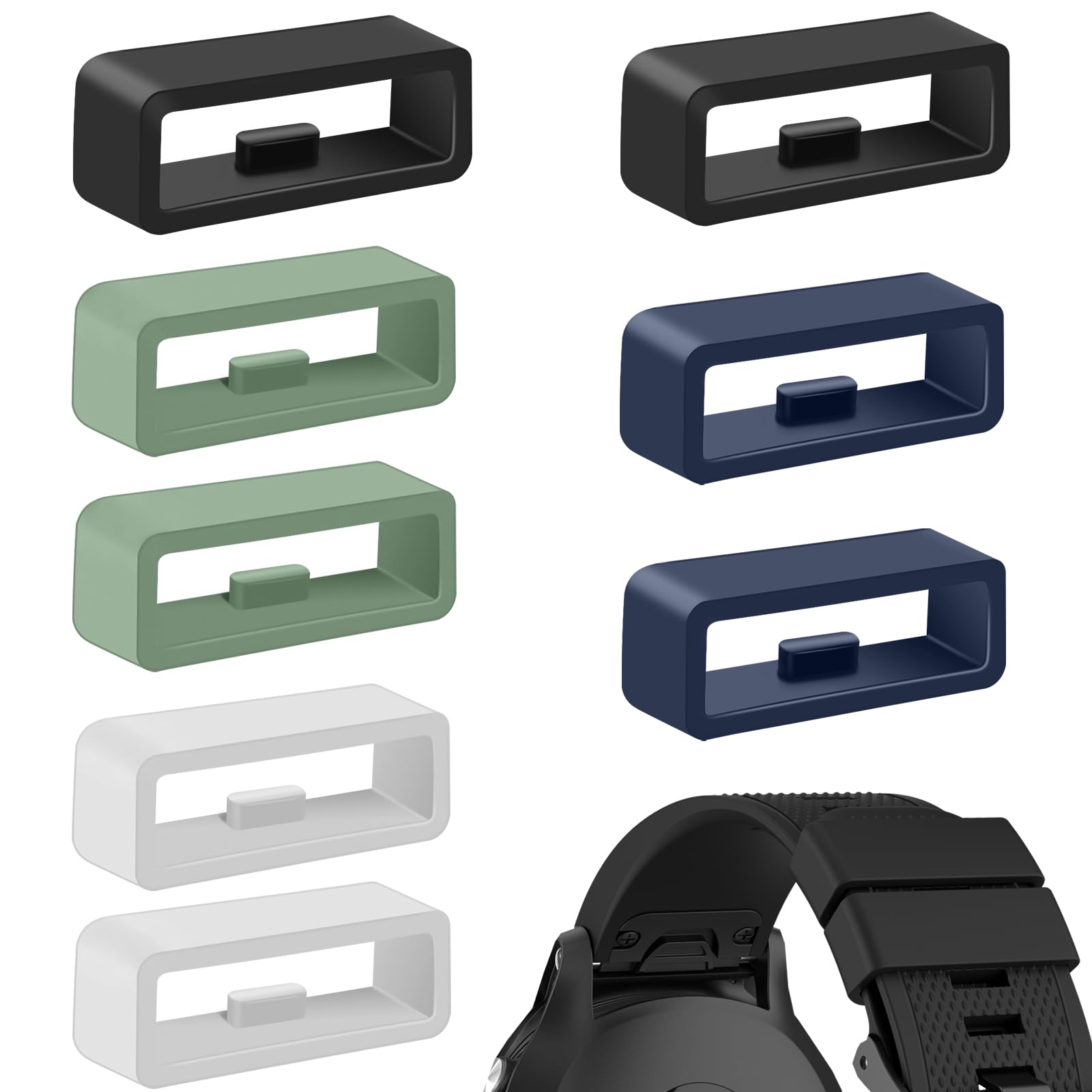 8 Pack Fastener Rings for Garmin Venu 3 Venu 2/Vivoactive 4/Garmin Forerunner 965 955 945 935 265 255/Instinct/Instinct 2/Fenix 7 6 5 Band Keeper,