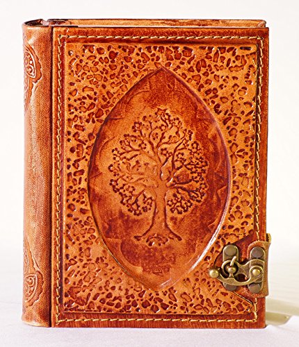 Carnet cuir Tree Journal Intime avec fermeture 500 pages stable en cuir livre Diary livre d'or posiealbum blanches