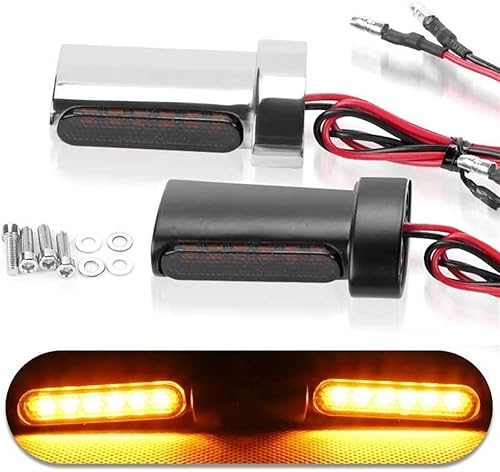 Miniatura 2 de GALIKO motorcycle turn signal Chrome Mini Motorcycle Rear Turn Signal Lamp Indicators Blinker Light Clignotant Moto For Herlay Softail Sportster 12V