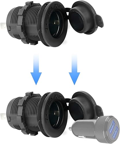 Miniatura 5 de Enchufe para encendedor de cigarrillos de automóvil de 12 V, impermeable y a prueba de polvo, para automóvil, camión, moto, barcos, cuatrimoto