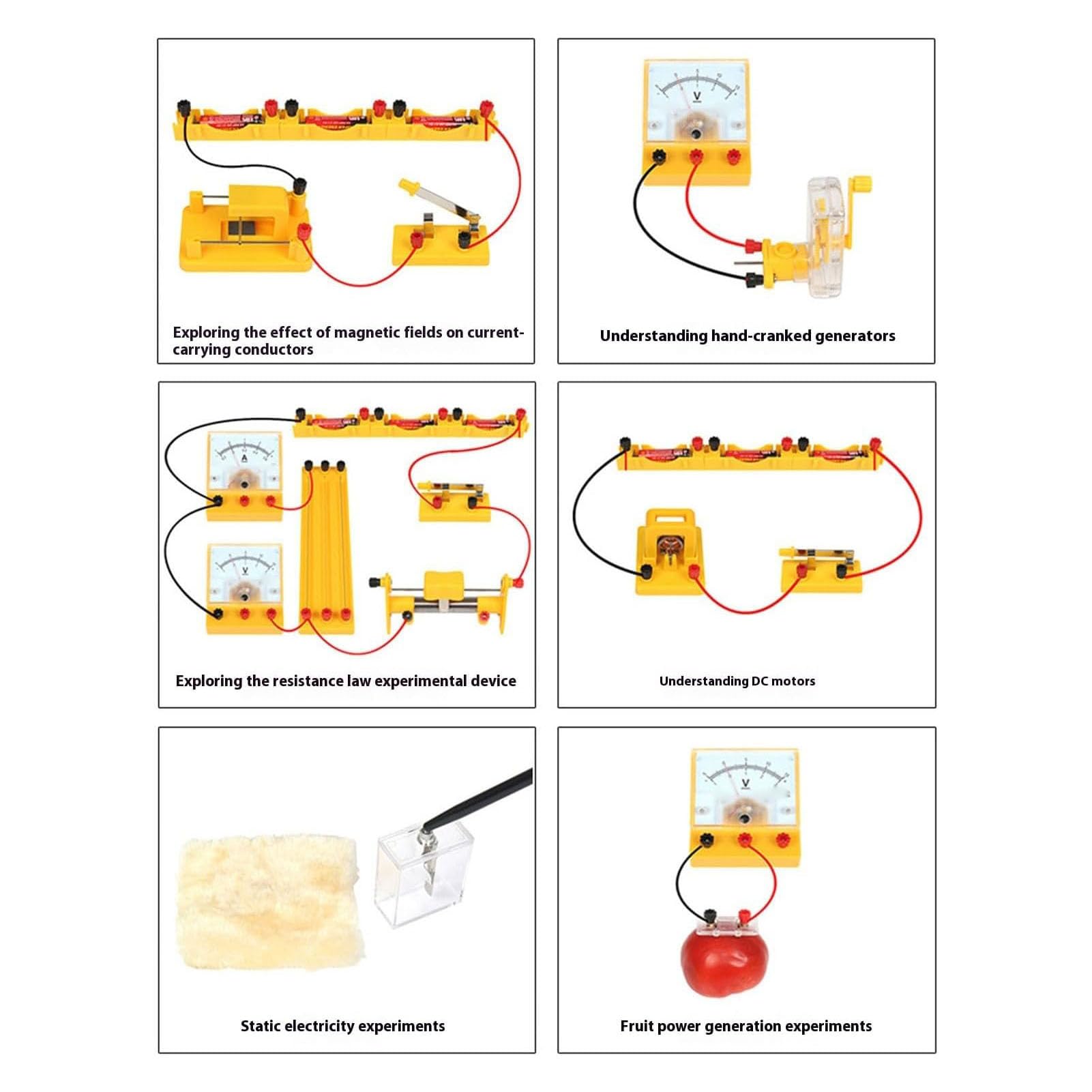 Kit per Esperimenti di Fisica, Set di elettricità e Magnetismo con Voltmetro Amperometro per L'apprendimento STEM delle Scuole Superiori